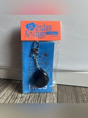 FWEE Pendant Keychain (for Pudding Pot) with Stickers - Sparkly Black Color